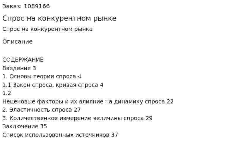 Спрос на конкурентном рынке (курсовая работа) 
