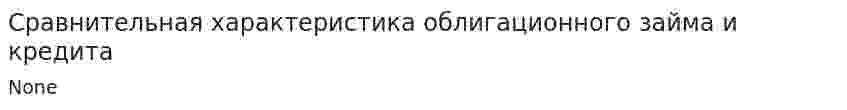 Сравнительная характеристика облигационного займа и кредита