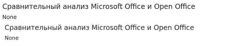 Сравнительный анализ Microsoft Office и Open Office