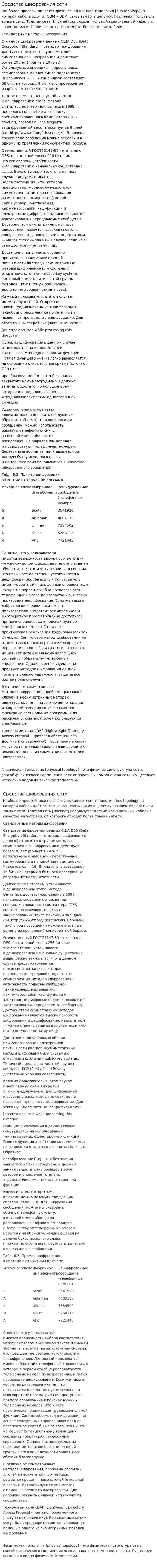Средства шифрования сети