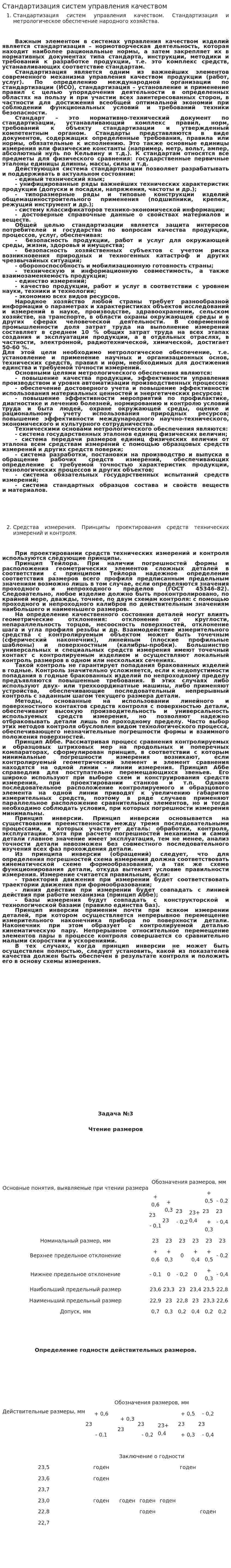 Стандартизация систем управления качеством