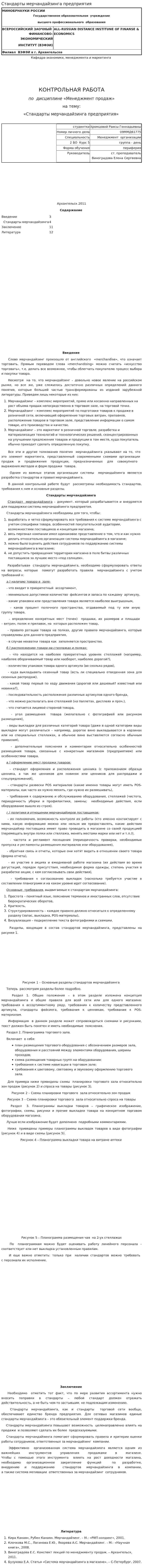 Стандарты мерчандайзинга предприятия