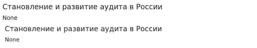Становление и развитие аудита в России