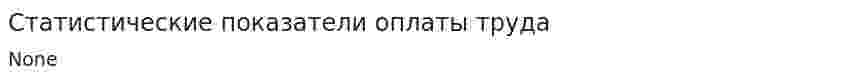 Статистические показатели оплаты труда