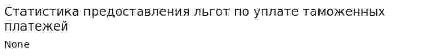 Статистика предоставления льгот по уплате таможенных платежей