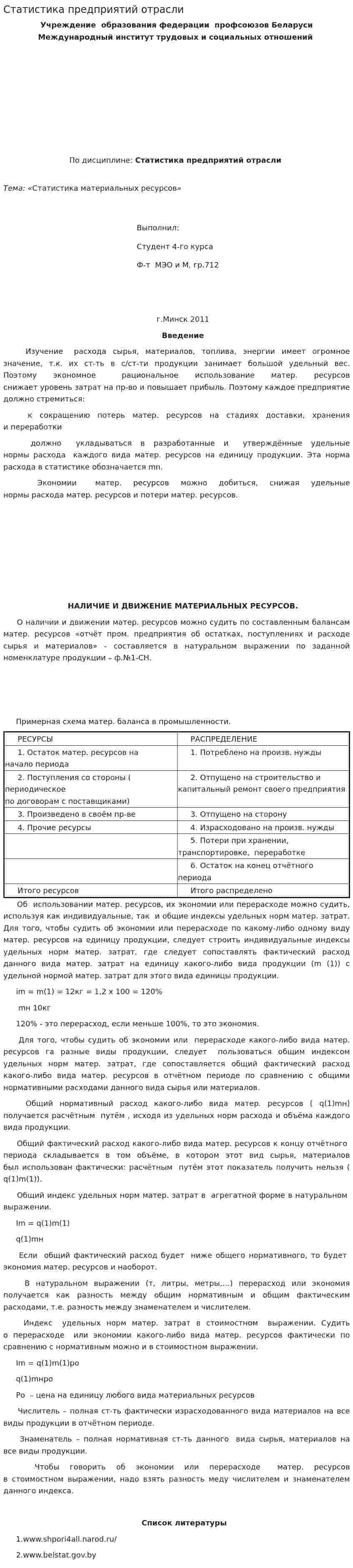 Статистика предприятий отрасли