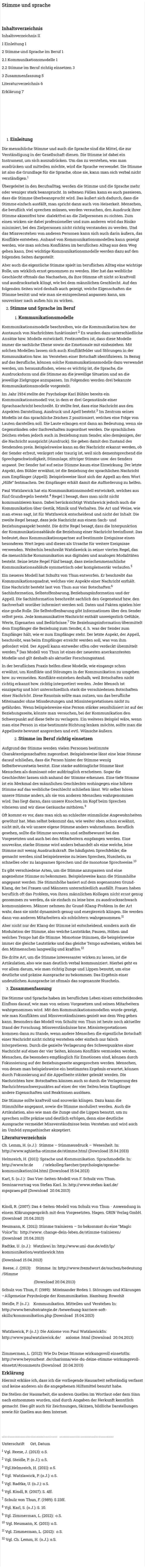 Stimme und sprache