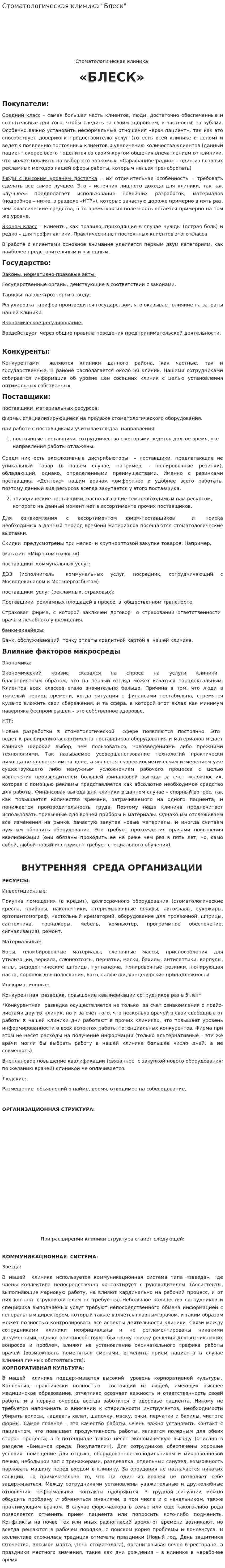 Стоматологическая клиника "Блеск"