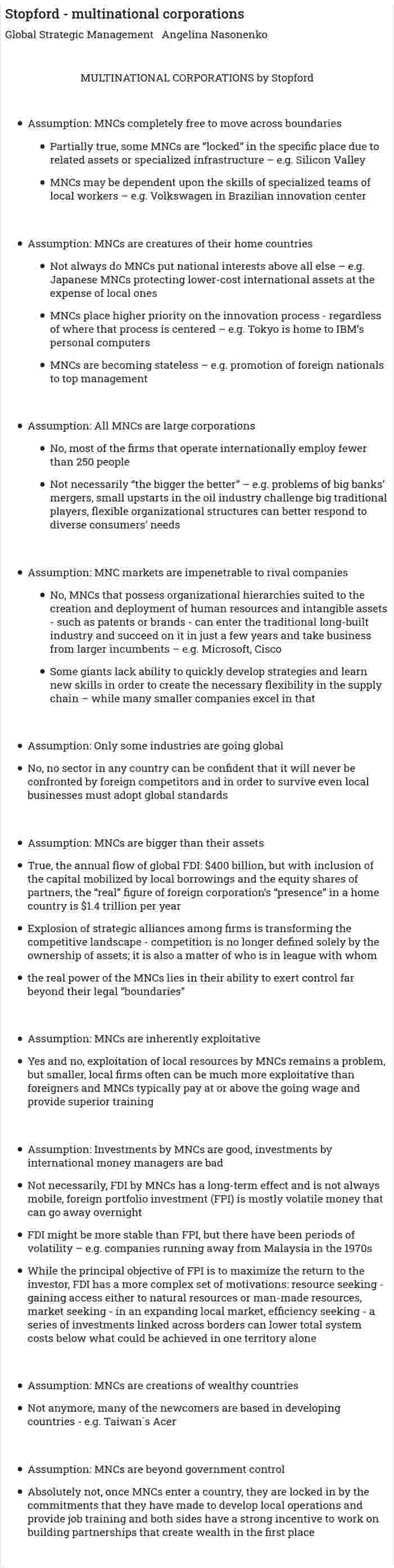 Stopford - multinational corporations