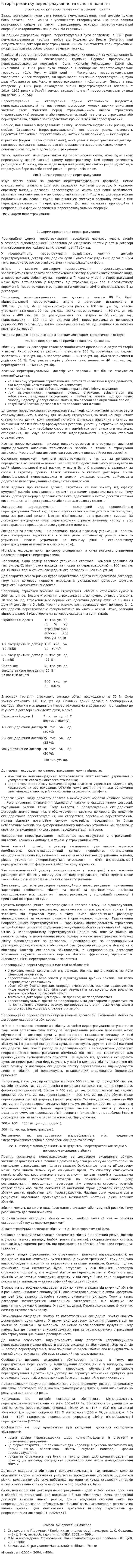 Історія розвитку перестрахування та основні поняття