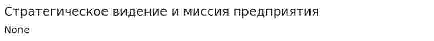 Стратегическое видение и миссия предприятия