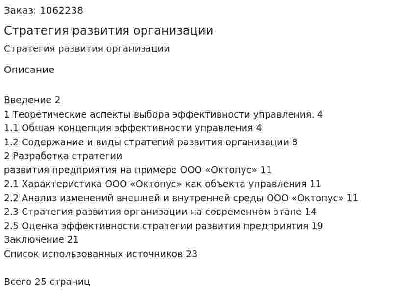 Стратегия развития организации (курсовая работа) 