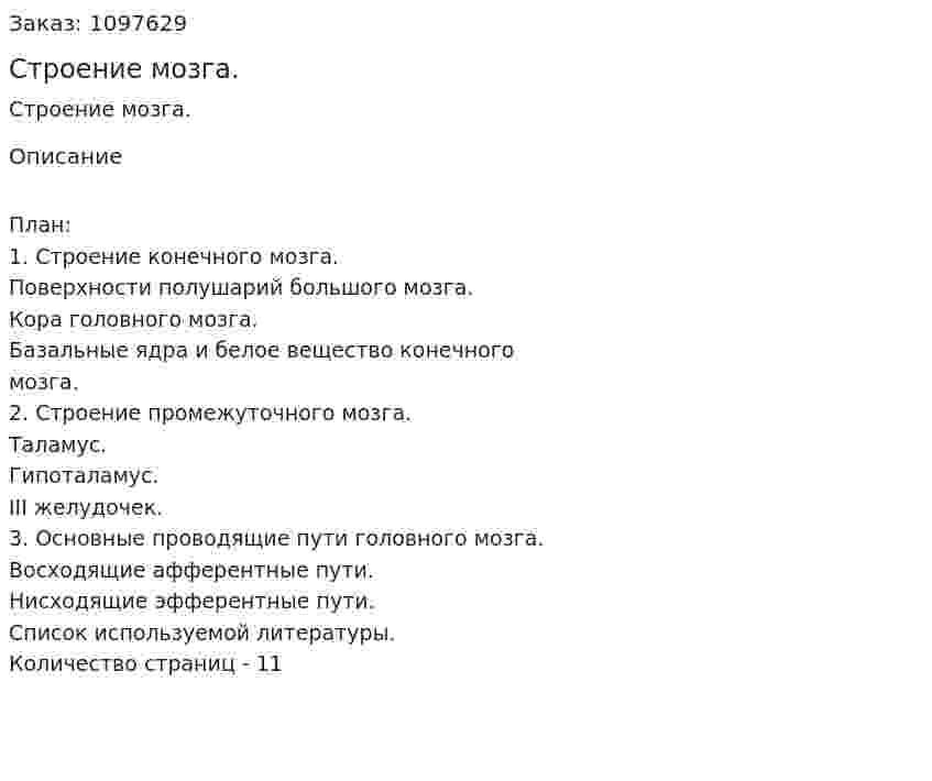 Строение мозга. (реферат) 