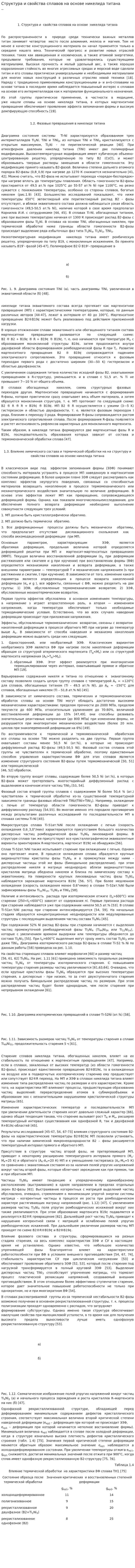 Структура и свойства сплавов на основе никелида титана