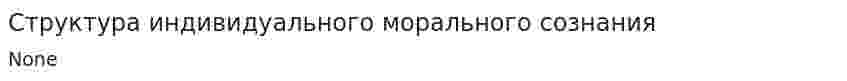 Структура индивидуального морального сознания