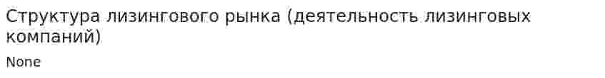 Структура лизингового рынка (деятельность лизинговых компаний)