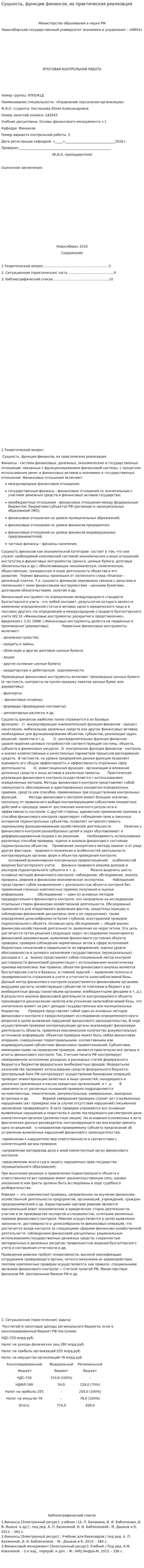 Сущность, функции финансов, их практическая реализация