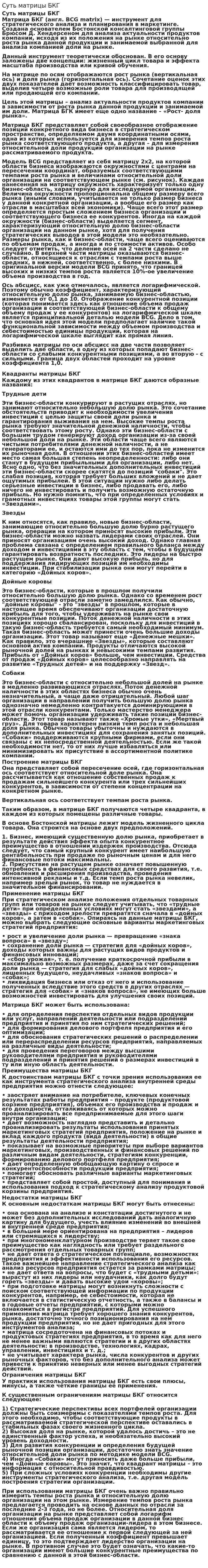 Суть матрицы БКГ