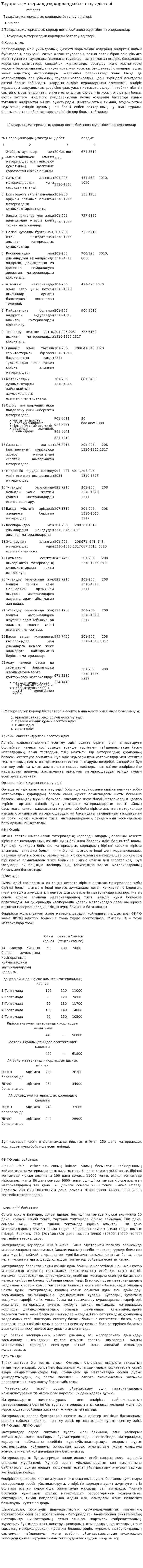 Тауарлық-материалдық қорларды бағалау әдістері