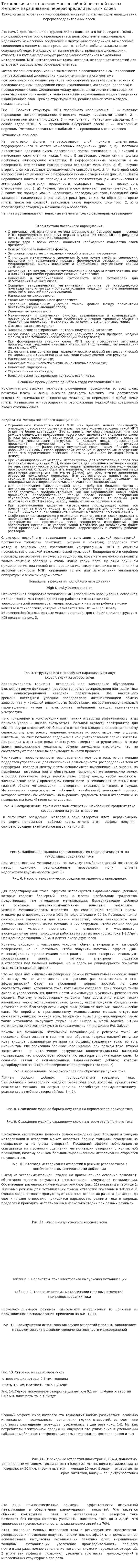 Технология изготовления многослойной печатной платы методом наращивания перераспределительных слоев