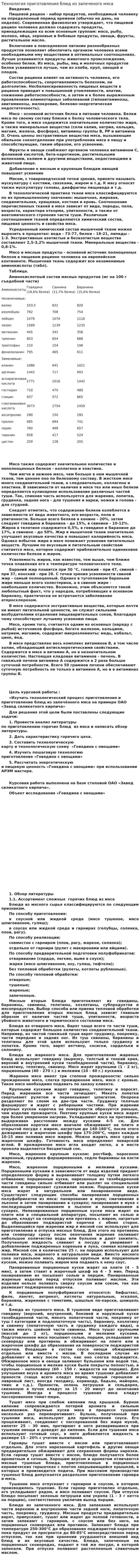 Технология приготовления блюд из запеченого мяса
