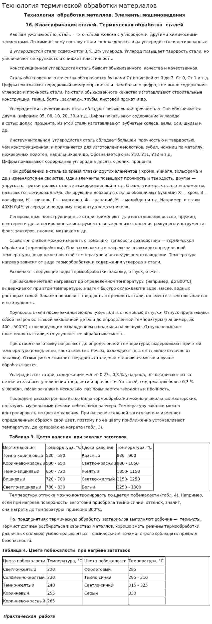 Технология термической обработки материалов