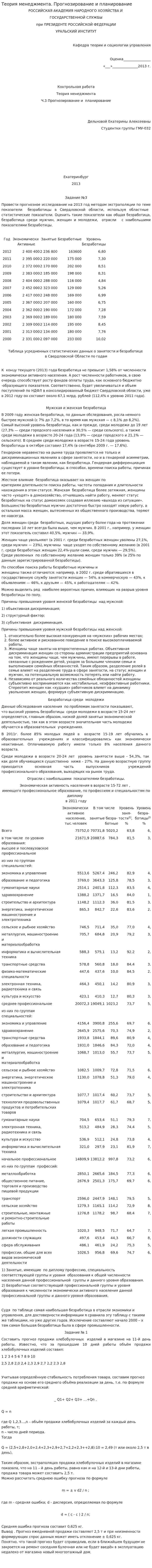Теория менеджмента. Прогнозирование и планирование