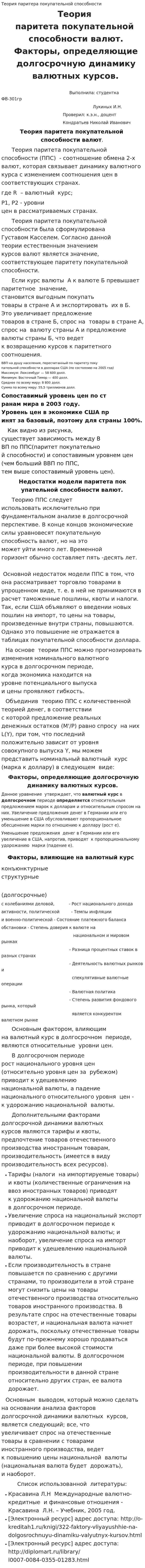 Теория паритера покупательной способности