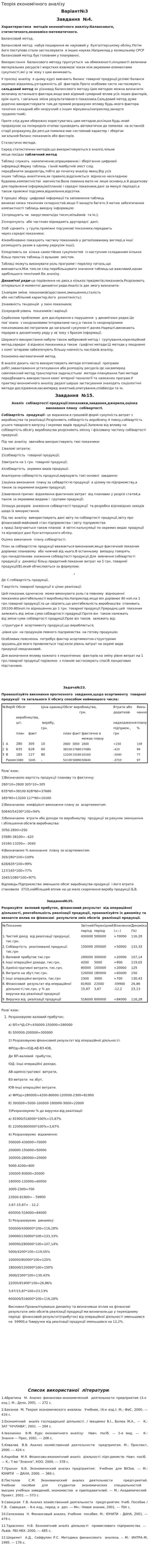 Теорія економічного аналізу