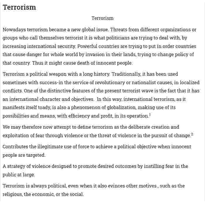 Terrorism