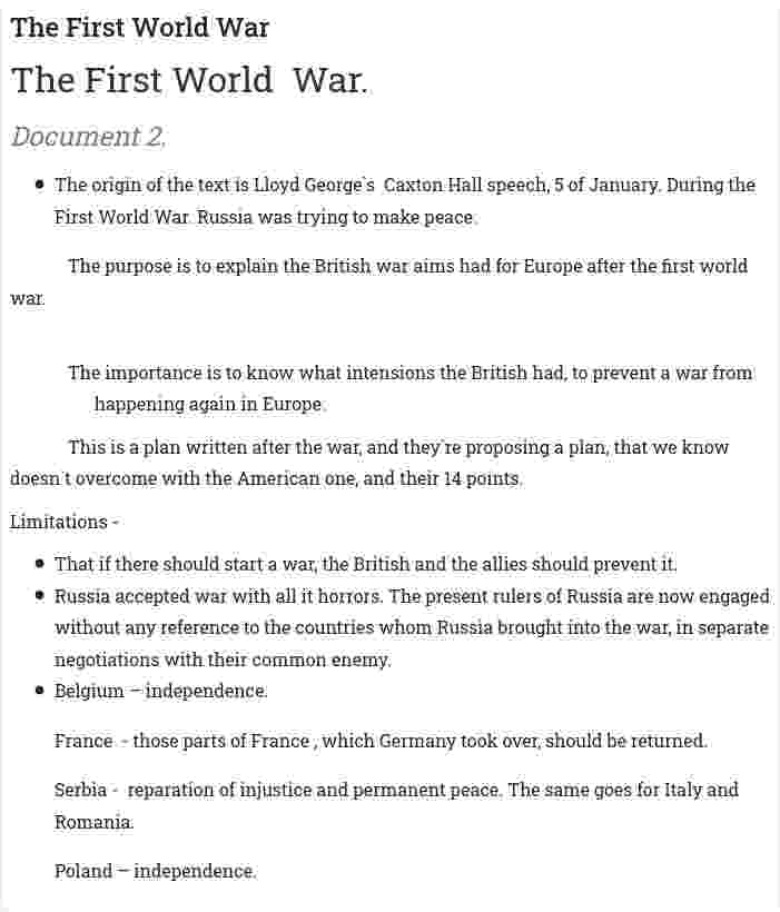The First World War