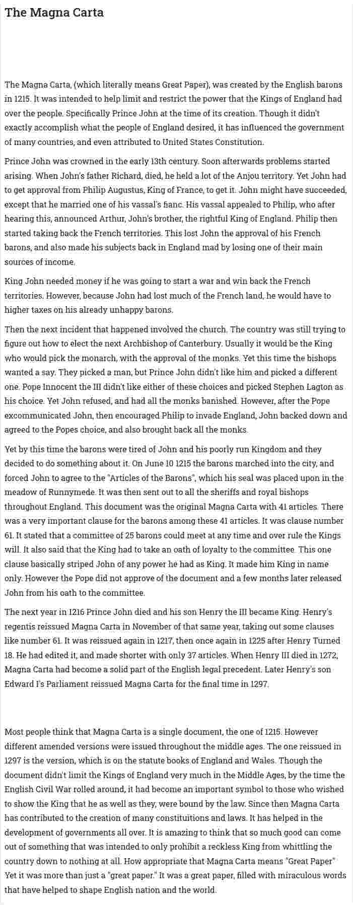 The Magna Carta