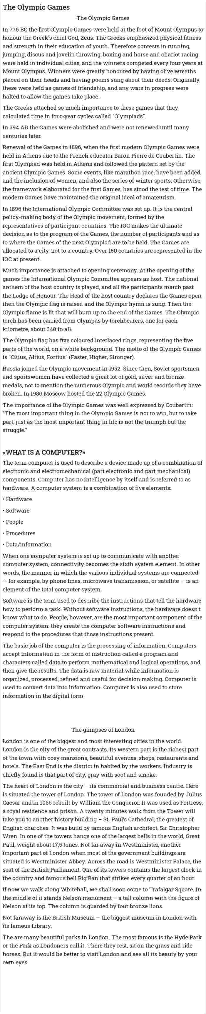 The Olympic Games