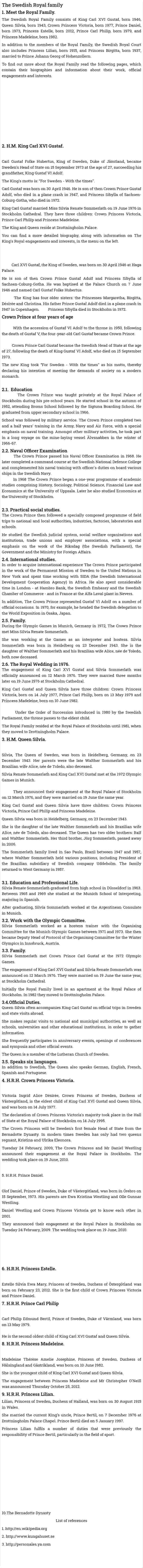 The Swedish Royal family