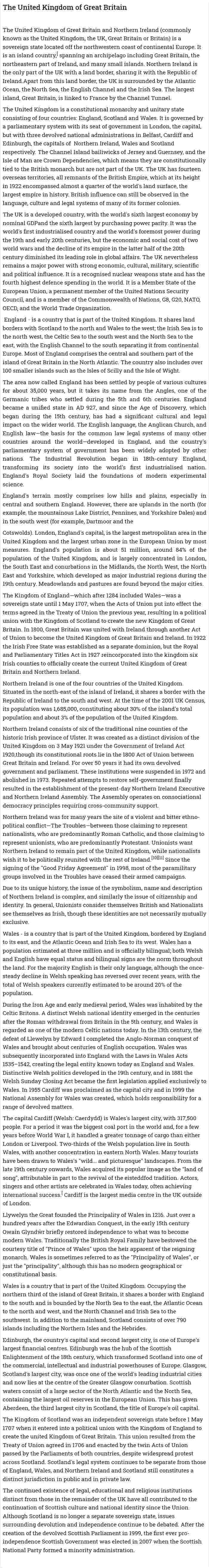 The United Kingdom of Great Britain