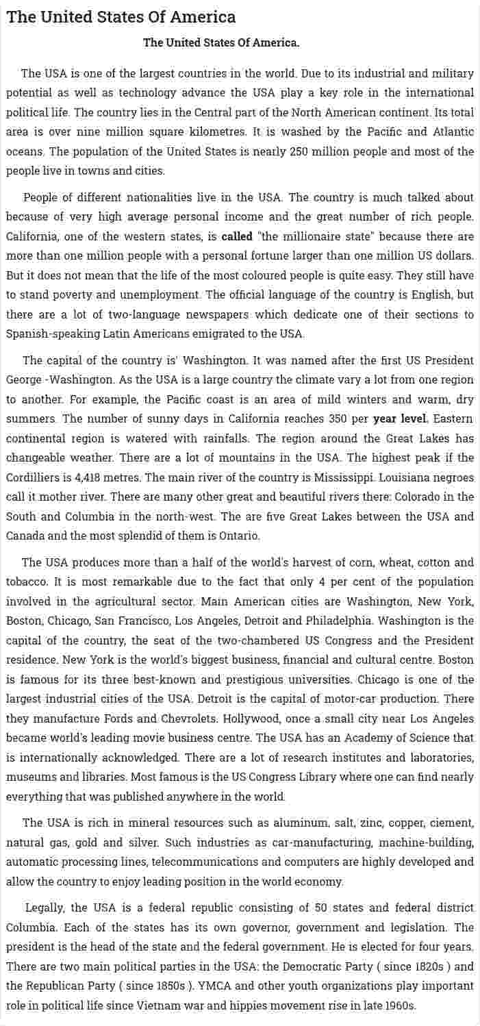 The United States Of America