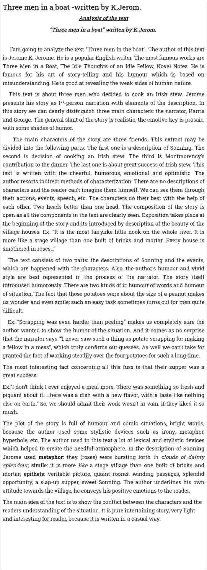 Three men in a boat -written by K.Jerom.