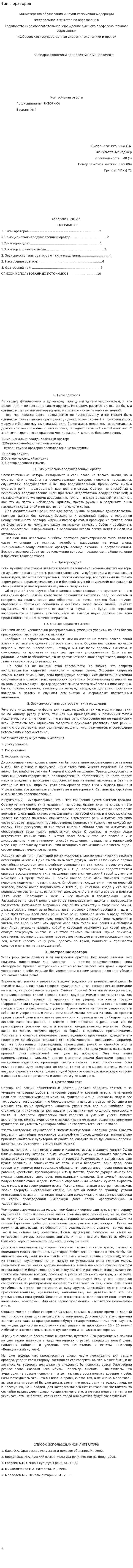Типы ораторов