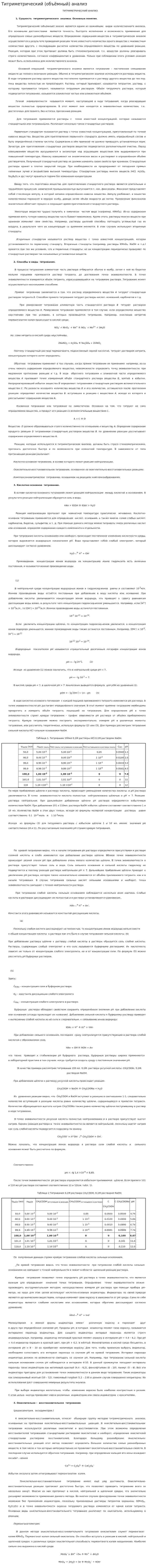 Титриметрический (объёмный) анализ