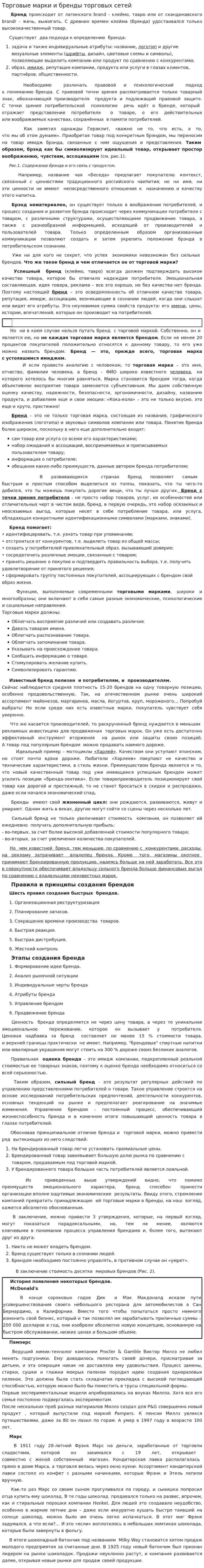 Торговые марки и бренды торговых сетей