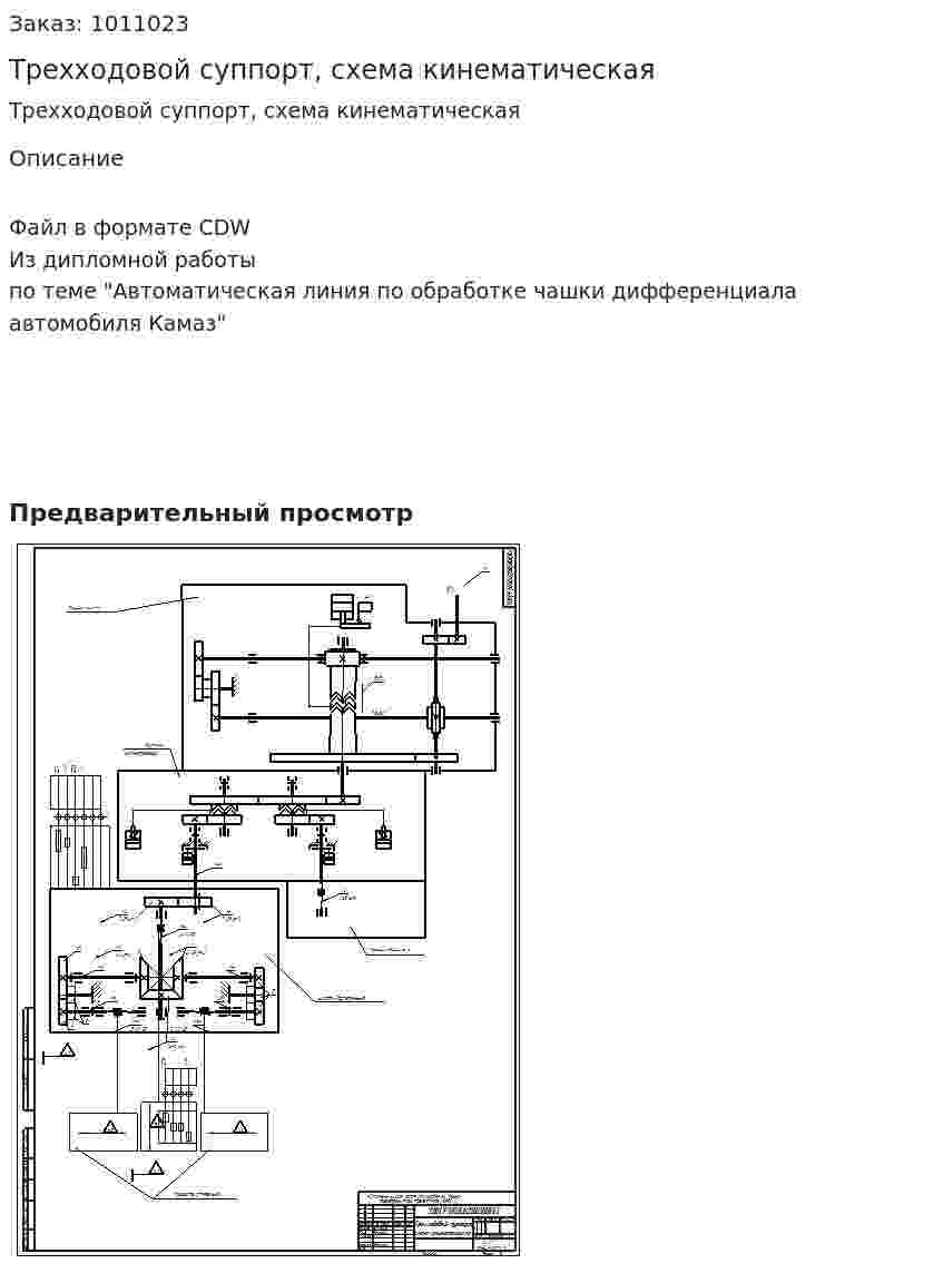 Трехходовой суппорт, схема кинематическая 