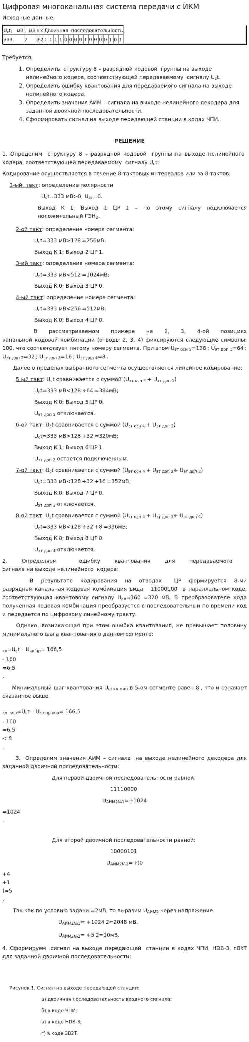 Цифровая многоканальная система передачи с ИКМ