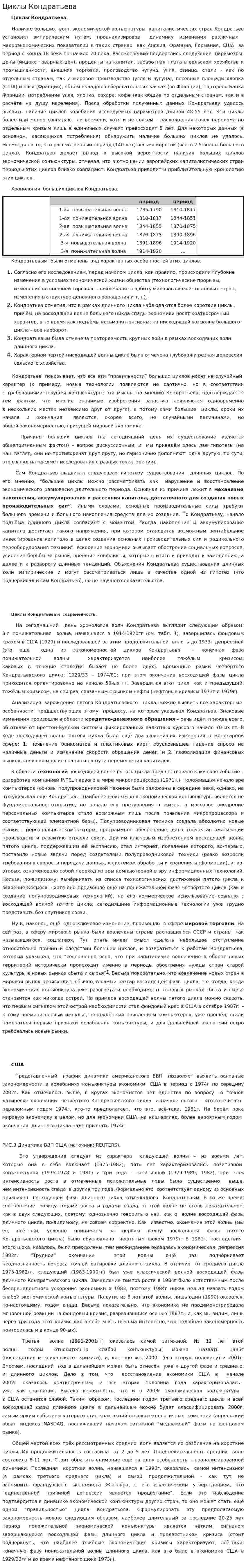 Циклы Кондратьева