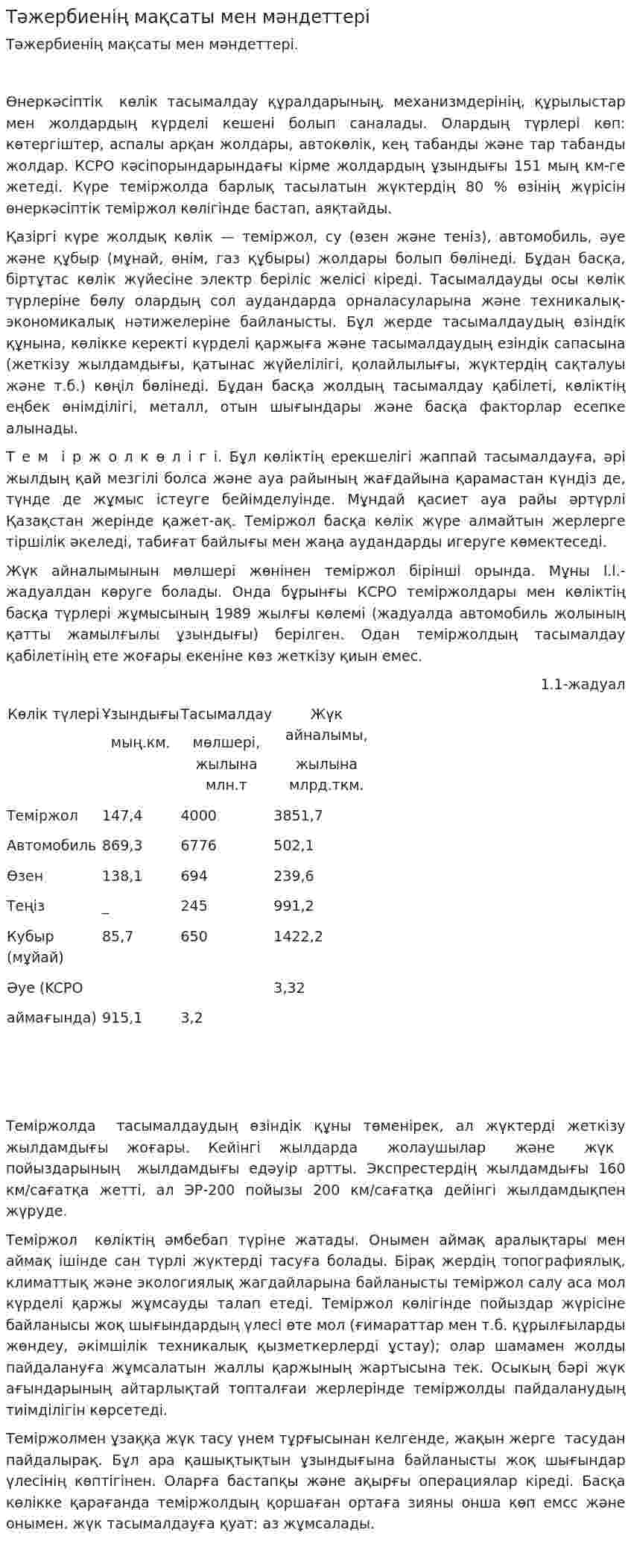 Тәжербиенің мақсаты мен мәндеттері