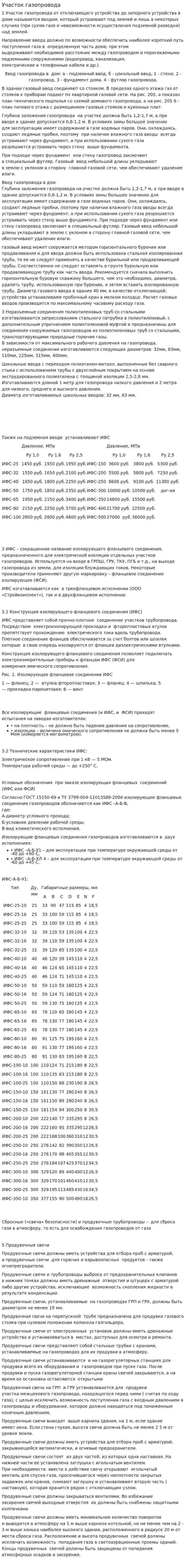 Участок газопровода