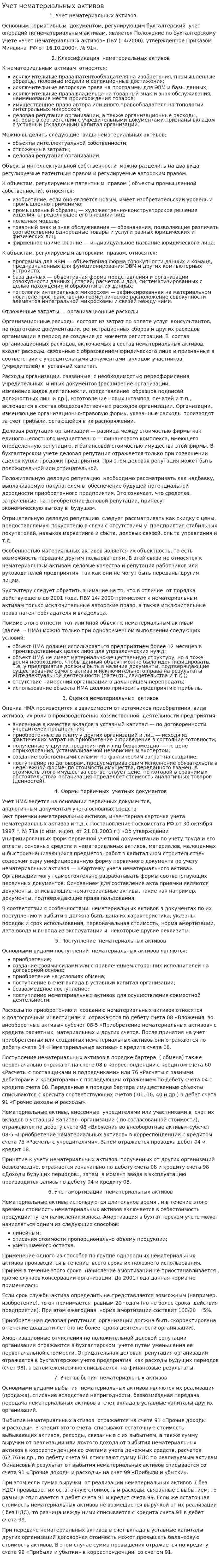 Учет нематериальных активов. 7