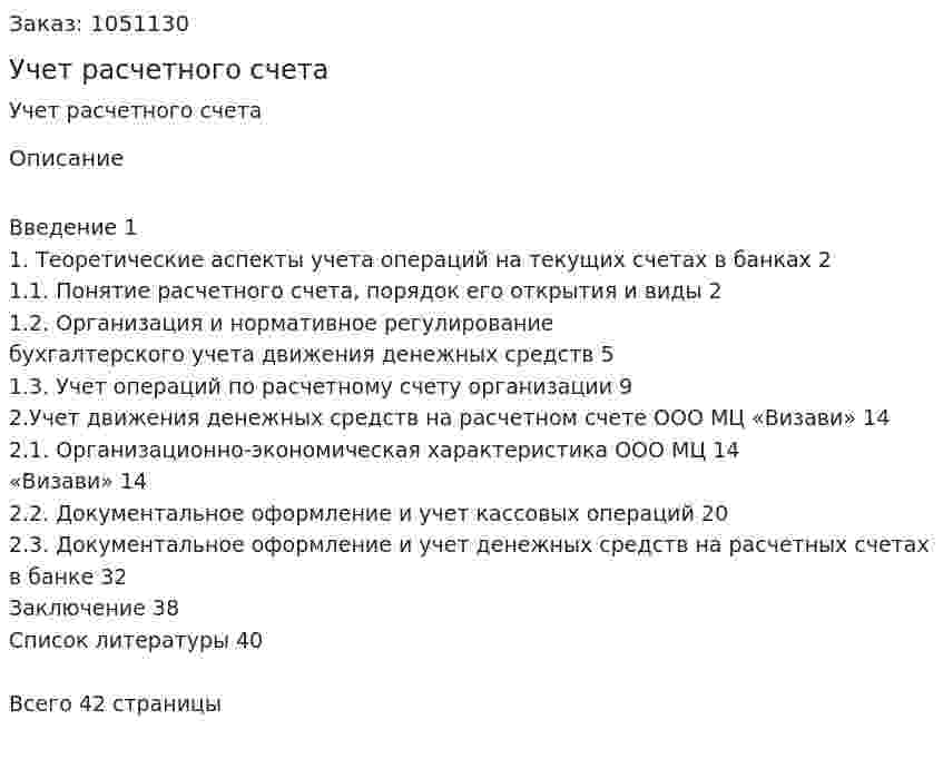Учет расчетного счета (курсовая работа) 