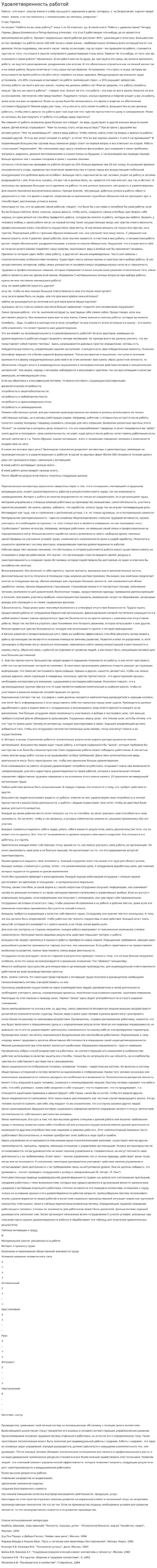 Удовлетворенность работой