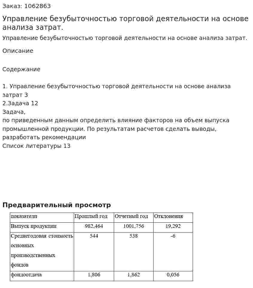 Управление безубыточностью торговой деятельности на основе анализа затрат. (реферат) 