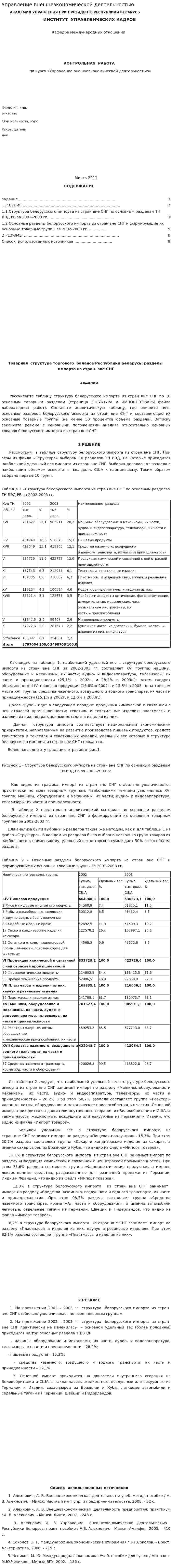 Управление внешнеэкономической деятельностью